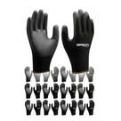 Kit 12 Prs Luva Multitato (PU) Preta G Emborrachada Ideal p/Trabalhos Industriais e Manuseio de Equipamentos