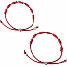 Kit 12 Pulseiras Kabbalah Premium 7 Nos ABS Prateado Presente Protecao Espiritual Ajustavel
