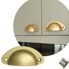 Kit 12 Puxador Concha Dourado P/ Gavetas Armários Móveis Kit 12 Puxador Concha Dourado P/ Gavetas Armários Móveis