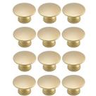 Kit 12 Puxador Ponto 24mm Dourado Escovado Para Gaveta