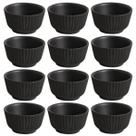 Kit 12 Ramequins 170ml Cerâmica Preto Matte Artesanal Porto Brasil Molheira Restaurante Bar