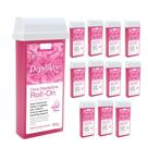 Kit 12 Refil Ceras para Depilação Roll On Quente Rosa Mel Depilatória 100g Depilflax