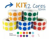 Kit 12 Rls 10mm Etiquetas Redonda Colorida Envio Expresso Kit 12 Rls 10mm Etiquetas Redonda Colorida Envio Expresso