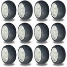 Kit 12 Rodas 312 BP SM de 3” Borracha PVC 75mm 60kg Cada Eixo 5/16” Schioppa
