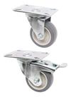 Kit 12 Rodizio Placa Girat. 3pol. Pvc (6 Com Freio + 6 Sem)
