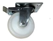 Kit 12 Rodizios Nylon 4pol. Placa Girat. C/ Freio 170kg Roda