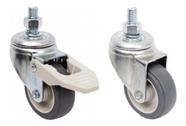 Kit 12 Rodizios Rosca Girat. 2pol. R210 Pvc (4 Com Freio + 8 Sem)