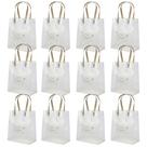 Kit 12 Sacola Transparente Feliz Natal Alça Bolsa Gifts 20cm