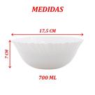 Kit 12 Saladeira Tigela Opalino Resistente a Micro-ondas 700ml Branco 17,5cm