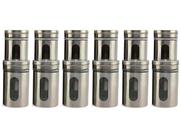 Kit 12 Saleiro Pimenteiro Porta Condimentos Em Vidro e Aço Inox Com Ajuste de Abertura Para Cozinha Restaurante
