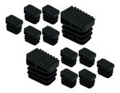 Kit 12 Sapata Pé Ponteira Para Escada 30x23mm Interna Preto