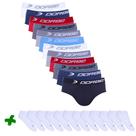 Kit 12 Slip Microfibra + 12 Pares Meia Soquete Dorbe