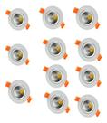 Kit 12 Spot Led Cob 5w Branco Quente Redondo Eclick 127/220v Branco Kit 12 Spot Led Cob 5w Branco Quente Redondo Eclick 127/220v Branco