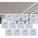 Kit 12 Spot Led Par20 Embutir Quadrado Direcionável Bivolt 7w