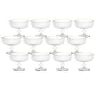 Kit 12 Taça Graffiato Canelado Borda Dourada Sobremesa 320ml