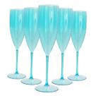 Kit 12 Taças de Champanhe Acrílico 160ml - Cristal & Colorido Elegância Estilo p/ Eventos e Festas