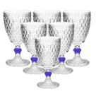 Kit 12 Taças De Vidro Água Suco Bico Vino Champangne Abacaxi Diamond 300ml