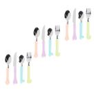 Kit 12 Talher Multiuso Escolar Infantil Alimentação Creche Utensílio Faqueiro Cozinha Inox Plástico