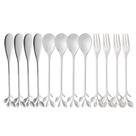 Kit 12 Talheres para Petiscos Sobremesas Doces Leaves Wolff Aço Inox