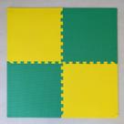 Kit 12 Tapetes Tatame Eva 50x50cm 10mm Copa verde e amarelo