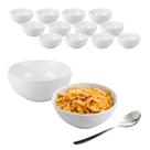 Kit 12 Tigela Bowl Vidro Redonda Sobremesa Branco Opaline