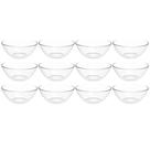 Kit 12 Tigelas 2,3L Transparente Travessa Redonda Servir Salada Sobremesa Crippa