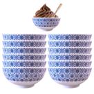 Kit 12 Tigelas em Melamina Bowl 500ml Pote Decorado