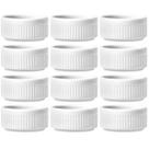 Kit 12 Tigelas Ramekins Porcelana 130ml Canelado Germer Bran