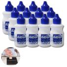 Kit 12 Tinta Carimbo Azul Alto Rendimento Escritório Secagem Rapida