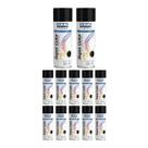 Kit 12 Tinta Spray Alta Temp Preto Brilhante 350ml Tekbond