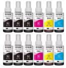 Kit 12 tintas original t664 l365 l395 l375 l455 l375 l380