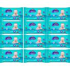 Kit 12 Toalhas Umedecidas Estrelinhas 50 folhas 20x12 cm