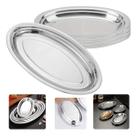 Kit 12 Travessas Inox Oval Fundo 26cm Bandeja Petiscos Bar