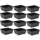 Kit 12 Travessas para Servir Saladeira 1,4L Preto Plástico Coza Uno Restaurantes Cozinhas Buffets