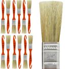 Kit 12 Trinchas Pinceis Tigre Porta Móveis Madeira Verniz Cabo Plástico Cerdas Animais Brancas Natural Pelos Pequena 1,90cm 3/4" Polegadas 696