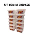 Kit 12 unidades caixa/pote organizador c/ tampa 2,5l biopratika dup