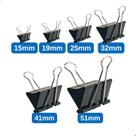 Kit 12 Unidades Clips Borboleta Prendedor De Papel Binder 15/19/25/32/41/51mm Preto - Tam 15mm 12un Kit 12 Unidades Clips Borboleta Prendedor De Papel Binder 15/19/25/32/41/51mm Preto - Tam 15mm 12un