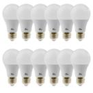 Kit 12 Unidades Lâmpada Led Bulbo Casa Quarto Escritório 9W 6500K Kian