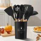 Kit 12 Utensílios Cozinha Silicone Deluxe Premium - Cores