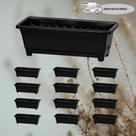 Kit 12 Vasos Floreiras Jardineiras grande 3,5L - Preto