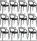 Kit - 12 x Cadeiras Masters Allegra Tendencia - Preto