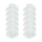 Kit 12 Xícaras de Café com Pires 50ml em Porcelana Branca