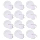 Kit 12 Xícaras de Chá Café com Pires Porcelana 185ml Tramontina Ingrid Padaria Hotel