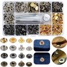 Kit 120 botões de colchete metal pressão 12mm para carteiras bolsas jeans estojo box completo