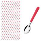 Kit 120 Colheres Linha Luna Vermelho Aço Inox Sorvete Buffet