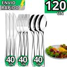 Kit 120 Talheres Inox Garfo, Faca e Colher para Refeições Completas Perfeito para Casa Lanchonete Kit 120 Talheres Inox Garfo, Faca e Colher para Refeições Completas Perfeito para Casa Lanchonete