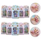 Kit 120 Unhas Postiças Infantil Com Relevo 3D Autocolante Infantil Menina Criança Unhas Decoradas