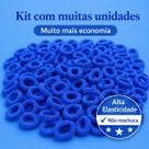 Kit 120 Xuxinha Cabelo Azul Elástico Mini rabicó Acessório