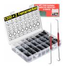 Kit 1200 Anel Vedação O-Ring Reparo C/ Estojo + 2 Ferramenta