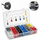 Kit 1200 Terminais Elétricos Ilhós Tubular 0,5mm a 10mm com Maleta Conectores de Fio de Cobre Isolados